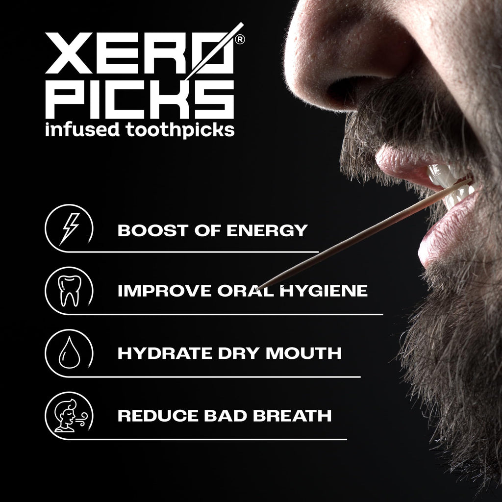 Xero Picks ENERGY Infused Flavored Toothpicks with Caffeine, B12, and B6 (Variety, 5 Pack)