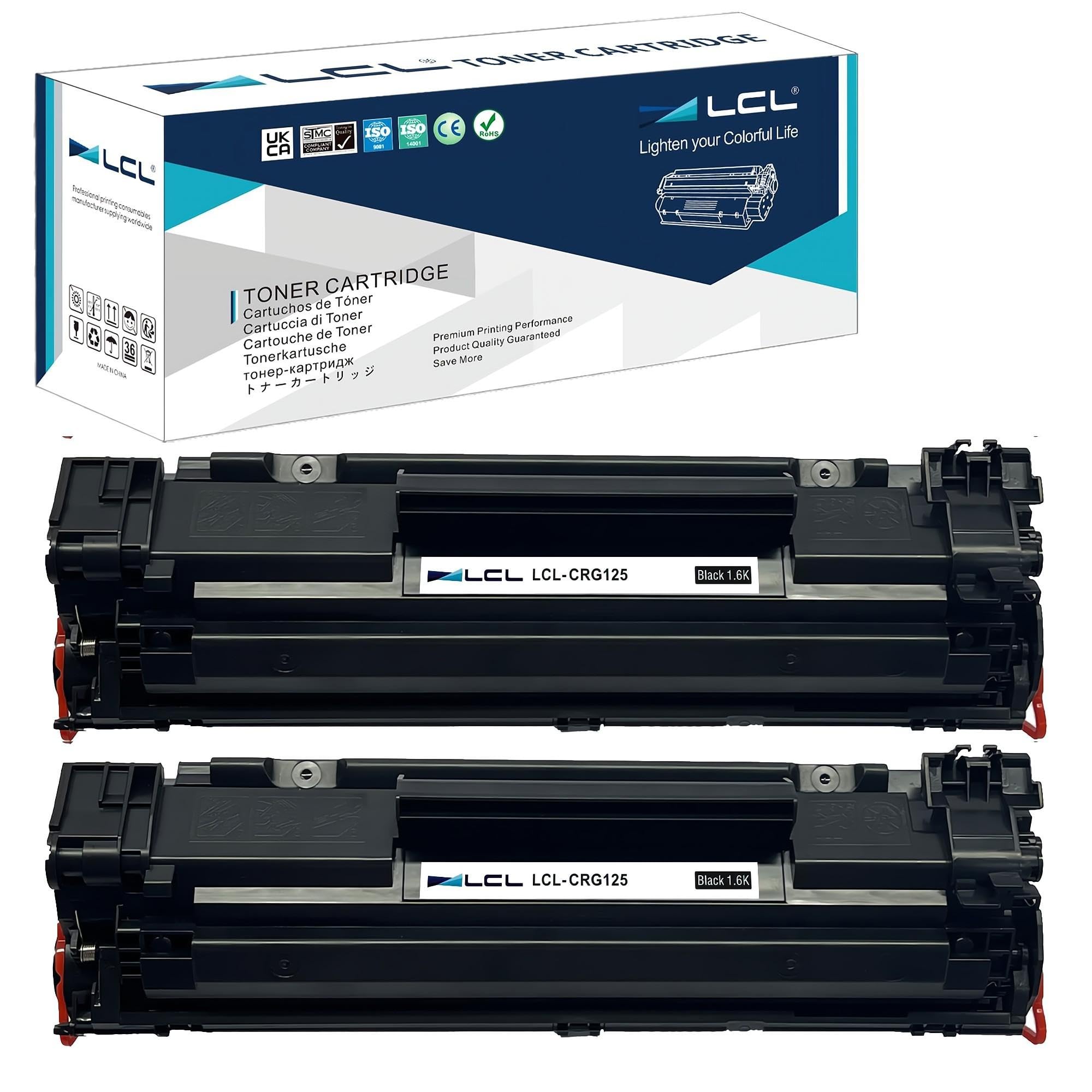LCL Compatible Toner Cartridge for Canon CRG-125 125 3484B001 3484B001AA (2-Pack,Black) for Canon ImageCLASS MF3010 LBP6000 LBP6030w