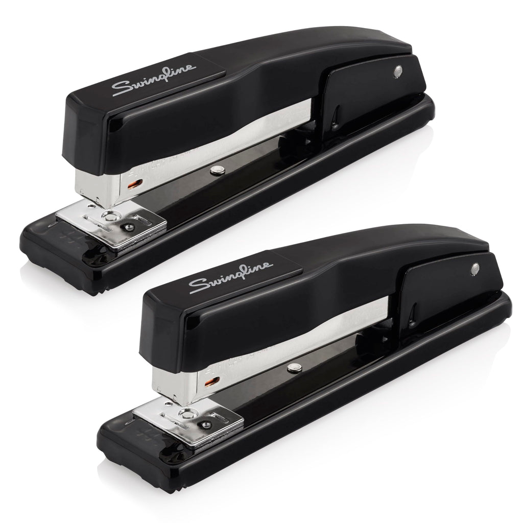 Swingline Commercial Desktop Staplers, 20 Sheet Capacity, Portable, Durable Metal Stapler for Home Office Supplies, Classroom or Desktop Accessories, Black, 2 Pack