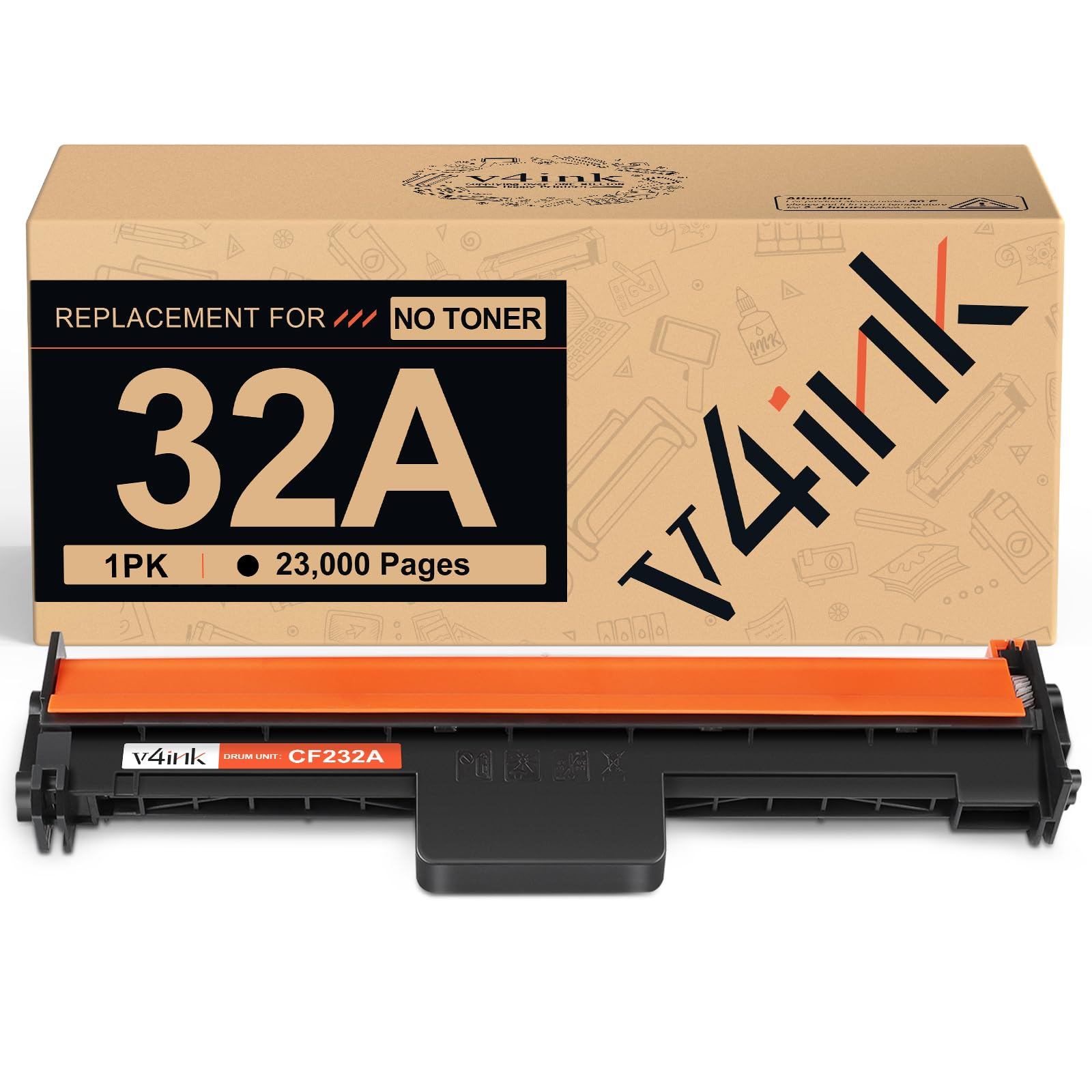 v4ink Compatible 32A Drum Replacement for HP 32A CF232A Drum for HP M203d M203dn M203dw MFP M227fdn M227fdw M227sdn M118dw MFP M148dw M148fdw M149fdw Printer - Drum of CF230A CF230X CF294A CF294X
