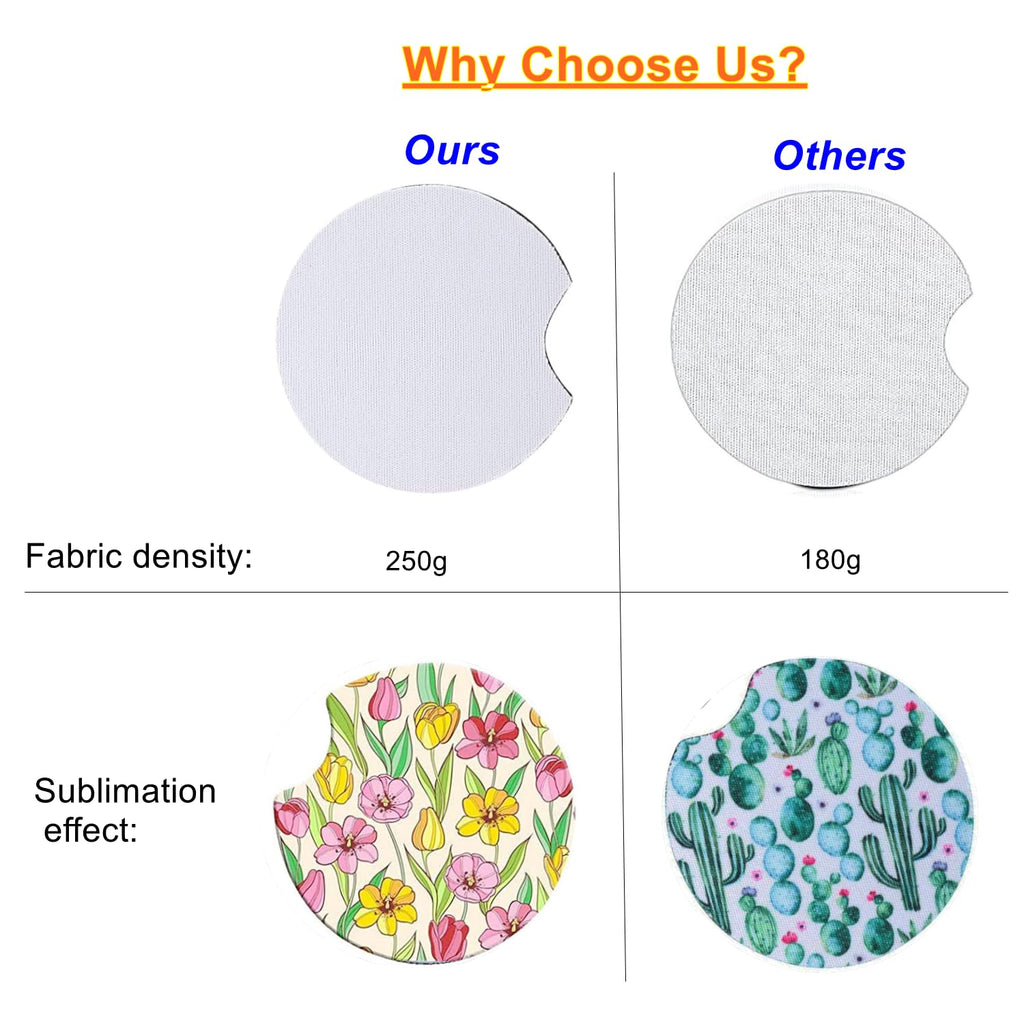 160PCS Sublimation Coasters Blanks, Round Car Coasters Sublimation Blanks Set, Car Coaster Packaging with Display Cards Bags, 4 Inch Blank Cup Mat for Sublimation Transfer Heat Press DIY Crafts
