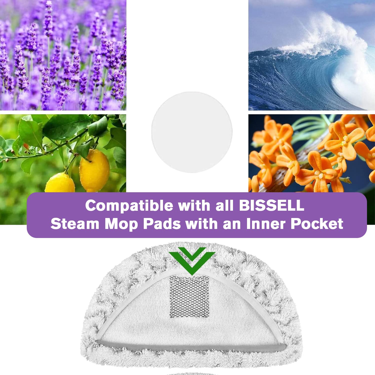 16 Pack Steam Mop Scent Discs Compatible with Bissell Powerfresh and Symphony Series, Fits Model 1940, 1806, 1132