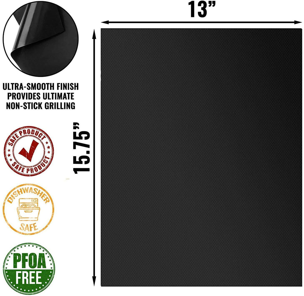 BBQ Grill Mat, Non-Stick Reusable Heat Resistant Baking Mat Pads, Durable Easy-to-Clean Sheets, PFOA-Free, Perfect for Grilling Meat, Veggies, Seafood on Gas, Charcoal, Oven, Electric Grills - 7 PCS