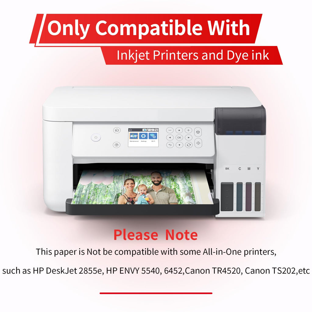 Thick Double Sides Thick Glossy Photo Paper 80LB 8.5x11 inches Heavyweight Cardstock Printer Paper 300gsm 100 Sheets Sample Package,Compatible Inkjet Printer and Dye Ink Elygrap (100)