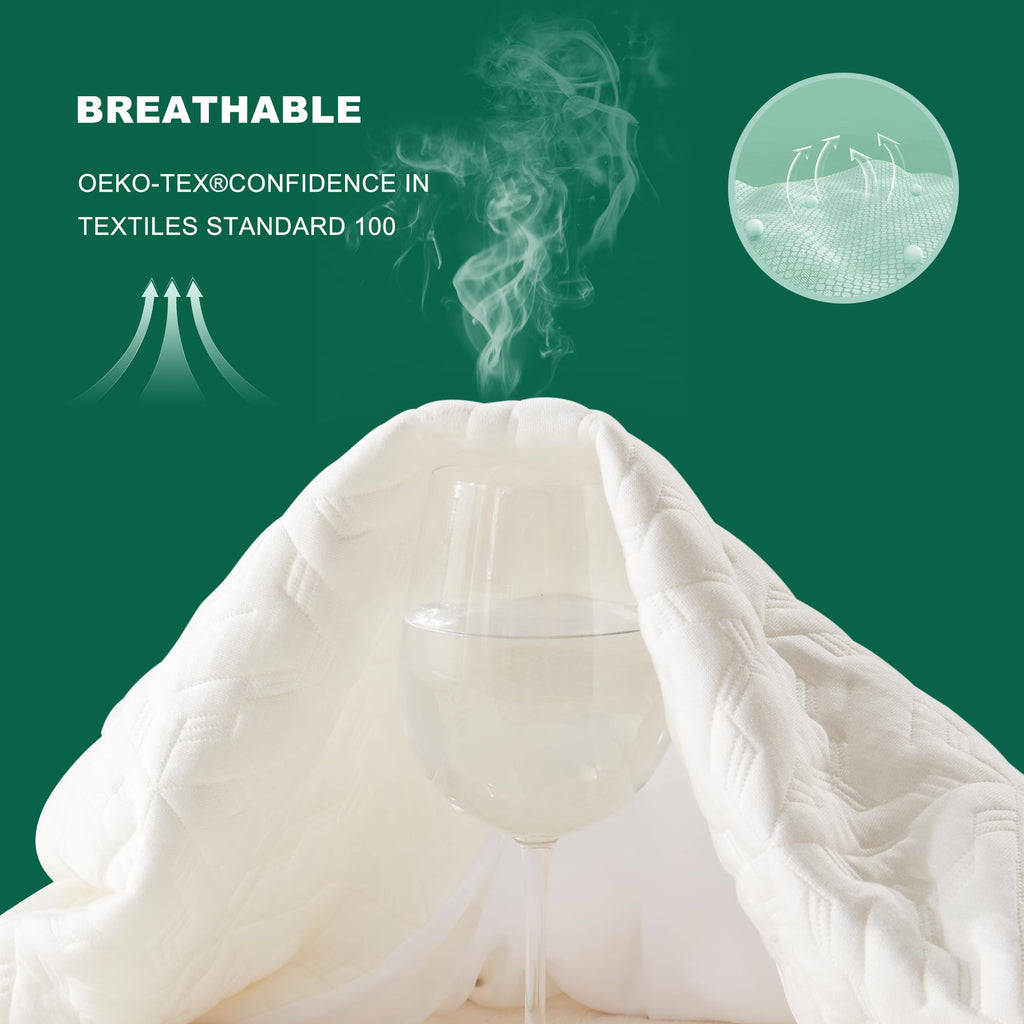 100% Waterproof Mattress Protector Full Size, Mattress Pad Cover 3D Air Fabric, Noiseless & Breathable Mattress Pad Fitted Style with Stretchable Pockets,Ultra Soft & Machine Washable