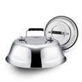 9inch Cheese Melting Dome Set of 2, Leonyo Stainless Steel Steam Basting Cover for Griddle Grill Flat Top, Heavy Duty Griddle Accessories for BBQ Cooking Burger, Dishwasher Safe