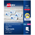 Avery Small Tent Cards, 2 x 3.5 Inches, White, Box of 160 (5302)