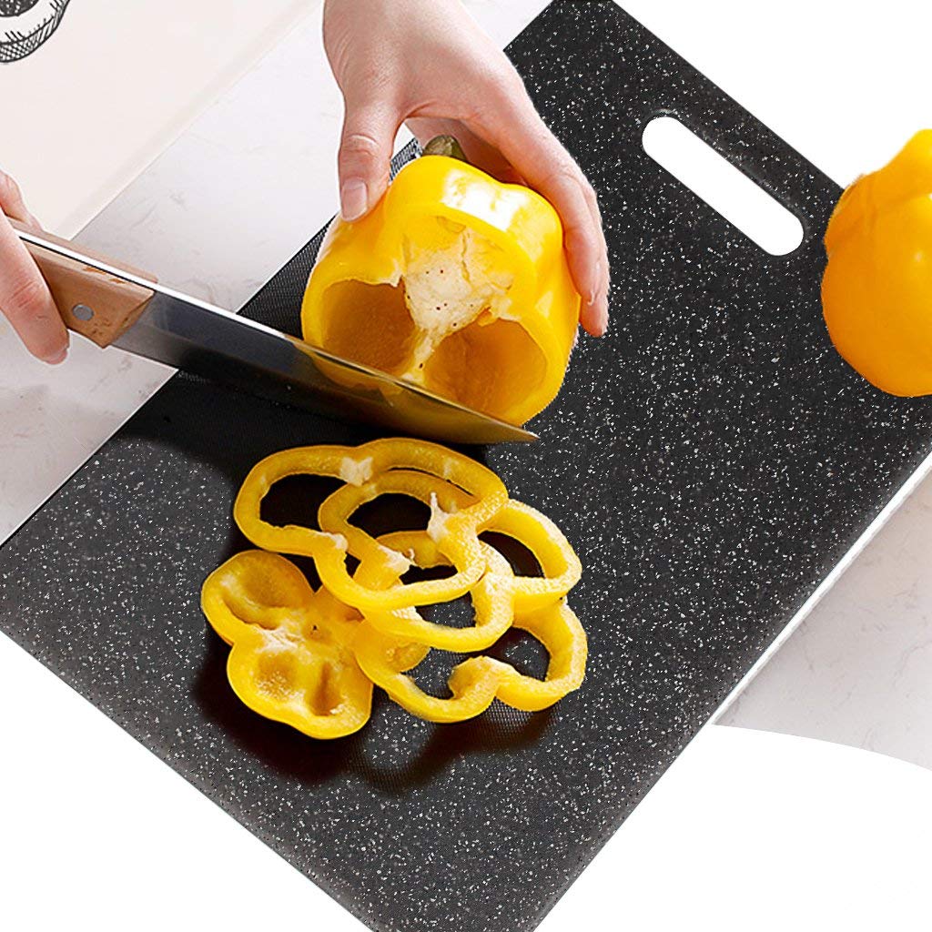 Kitchen Cutting Boards(3-Piece Set), Plastic Chopping Board Set - Unique Marble Appearance Design Dishwasher Safe for Meat Vegetables Fruits