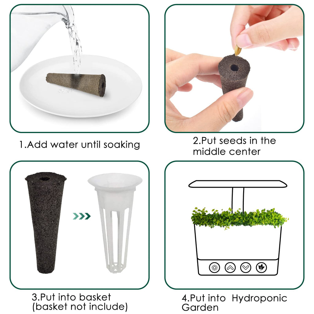 PACETAP 50 Pack Bulk Grow Sponges Compatible with AeroGarden Pod, Refill Replacement Growth Sponges for Hydroponic Indoor Garden System