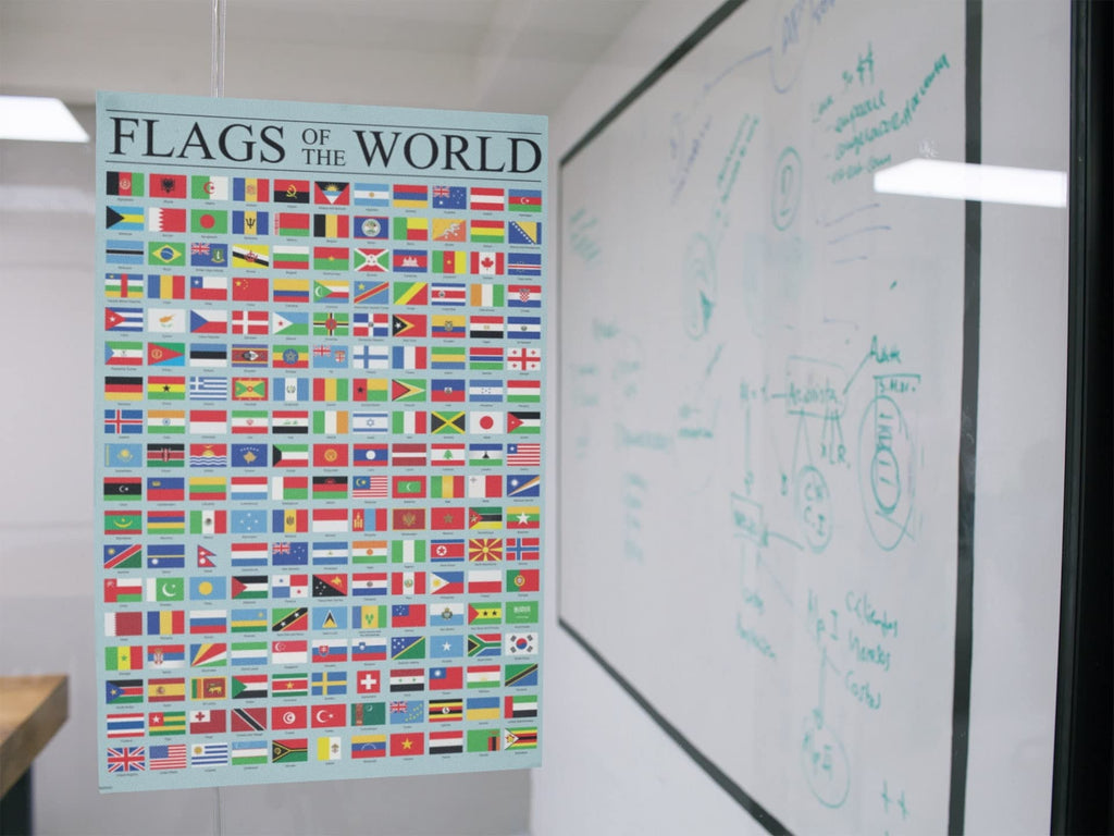 Flags of The World Classroom Reference Chart National Countries Symbol Poster 12x18 Inch
