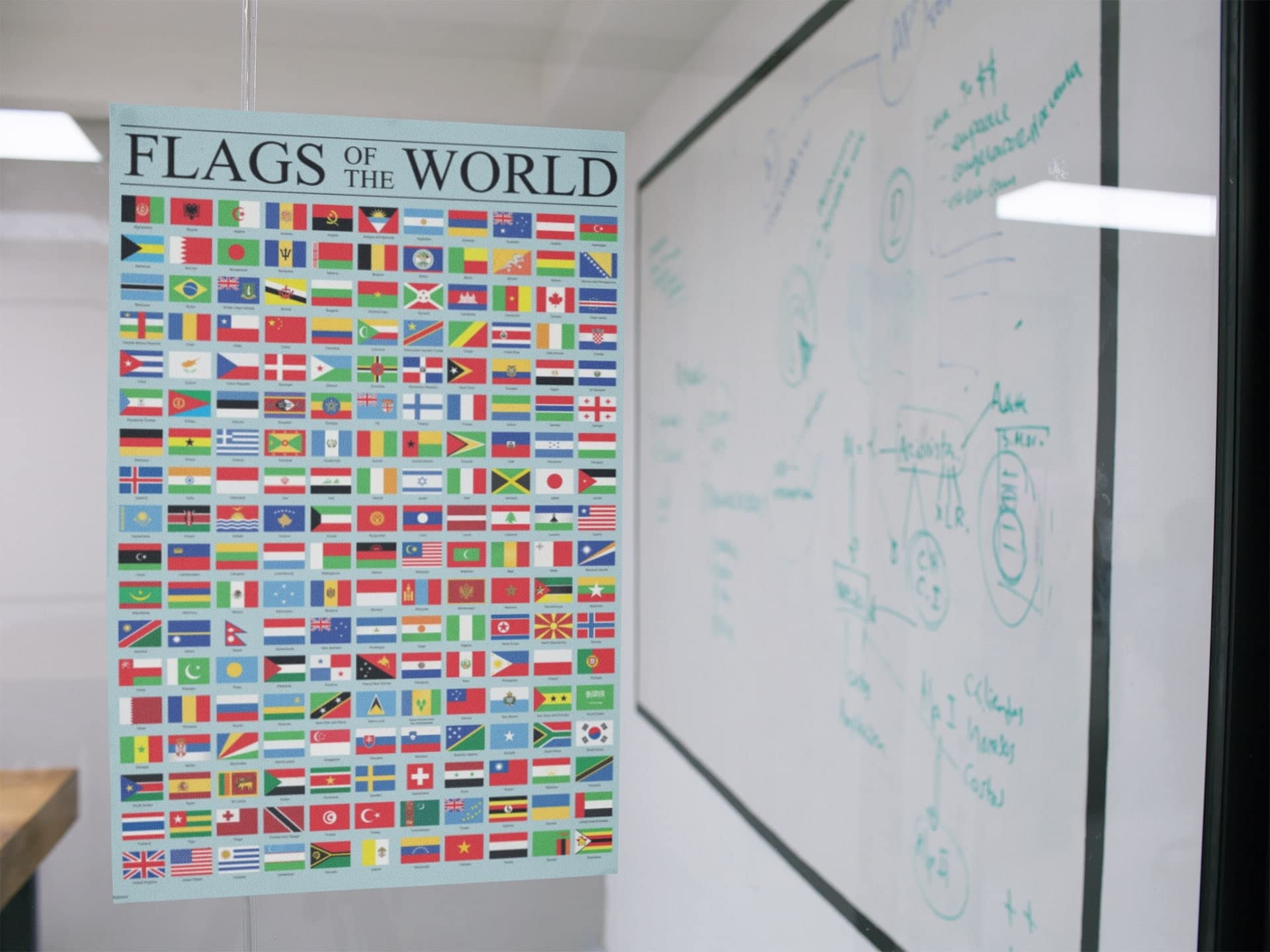Flags of The World Classroom Reference Chart National Countries Symbol Poster 12x18 Inch