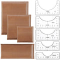 9 Pack Heat Press Pillow Mat Kits - 4 Size Teflon Heat Pressing Transfer Pillows with 5 Size Tshirt Ruler Guide for Vinyl Alignment