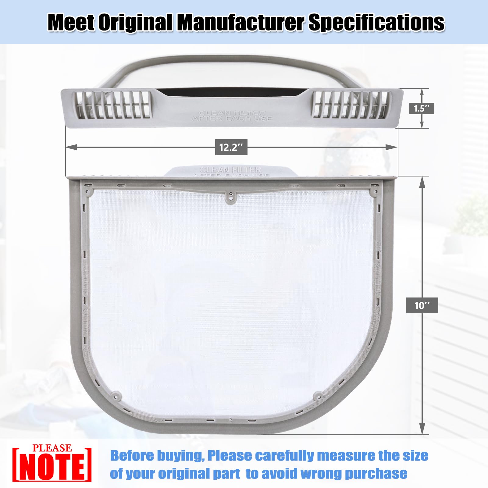 5231EL1001C Dryer Lint Filter for LG Dryer, Lint Screen Trap for Kenmore Dryer Lint Trap Filter Replacement Parts AP5248138 PS3527575