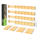 ANTOWIN 4 Pack Expandable Drawer Dividers, 2.2'' High, Extend from 17'' to 22'', Dresser Drawer Organizers, Bamboo Separators for Kitchen, Bedroom, Office, with 12 Pack Divider Inserts (Natural)