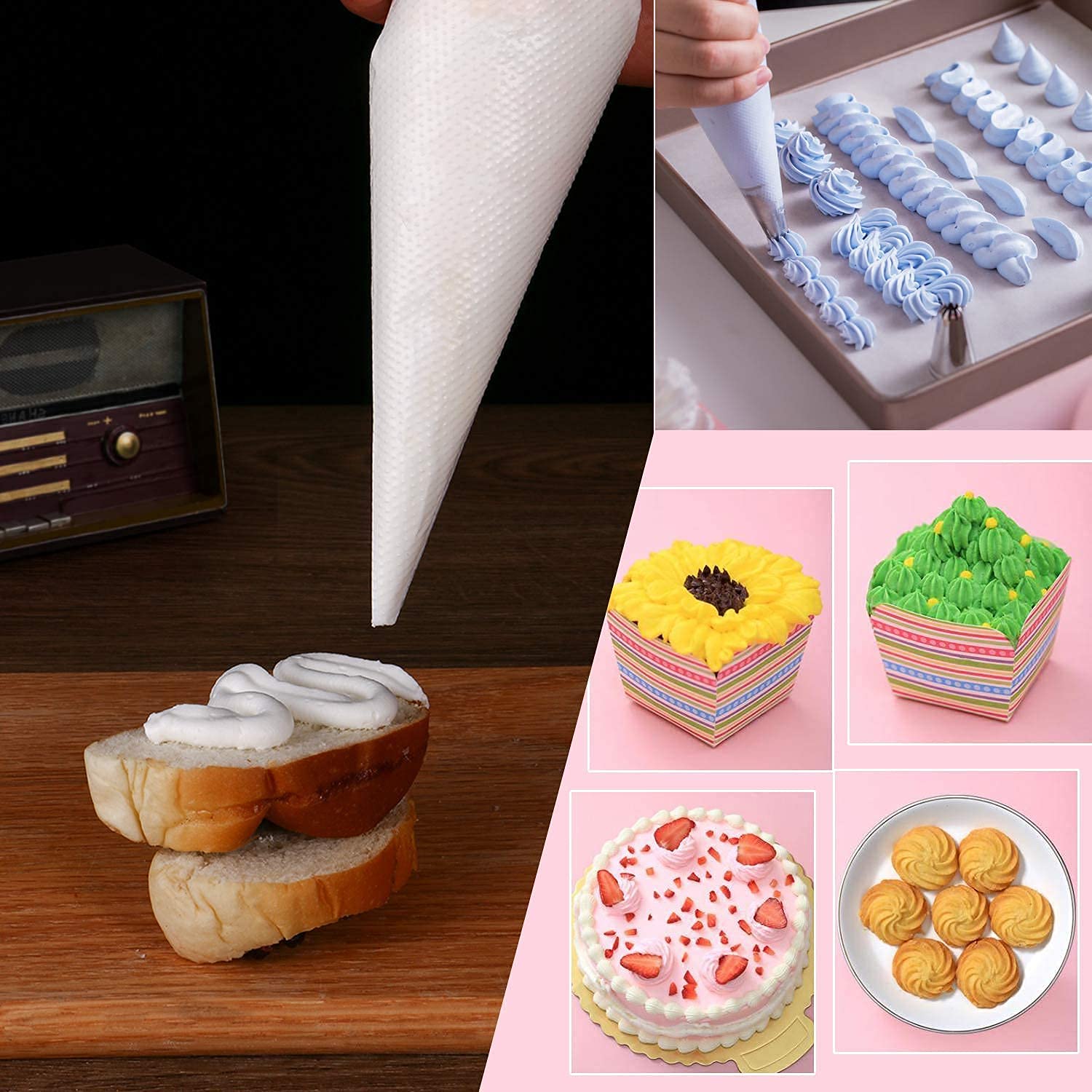 400 Pcs Piping Bags Disposable 12 Inch Anti-Burst Pastry Bags, Tipless Icing Piping Bag for Cake, Cream Frosting and Cookie Decoration Supplies