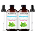 Majestic Pure Peppermint Essential Oil - Huge 118 ml (Set of 2) - 100% Pure and Natural Oil for Soap Making Scent- Premium Grade with Glass Dropper
