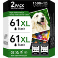 Printer Ink 61XL Black for HP 61 Ink Cartridges |2 Pack 61 XL High Yield Replacements for HP 61 Black Ink Work with Envy 4500, 5530, 4502, DeskJet 1000, 1510, 2540 OfficeJet 4630, 4635 Printers