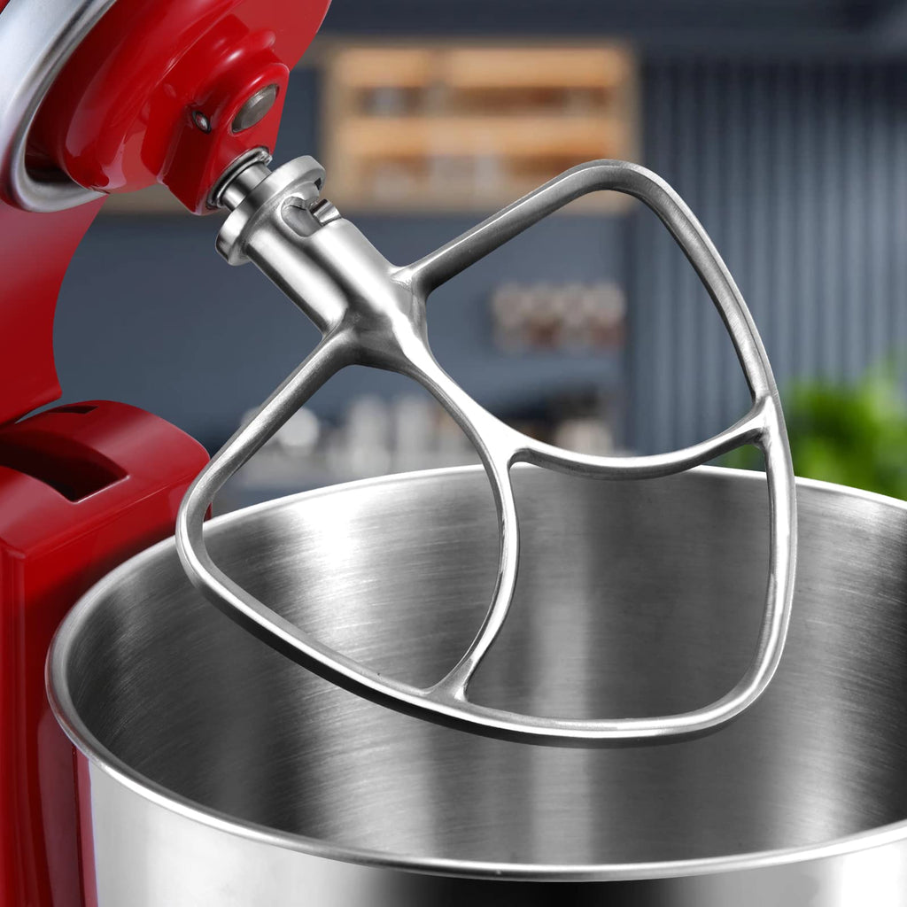 LETOMS Stainless Steel Paddle Attachment for Kitchen aid Stand Mixers 4.5-5 Quart, Flex Edge Beater for KitchenAid, Dishwasher Safe