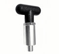 T knob Spring Loaded Pop Pin Spring Loaded Zinc Plated Steel Plunger POP Pull Pin Tire Carrier Pin , Black Plastic T-Handle Knob Round Nut W/Grub Screw Lock. (T-Handle, 3/8" Diameter)