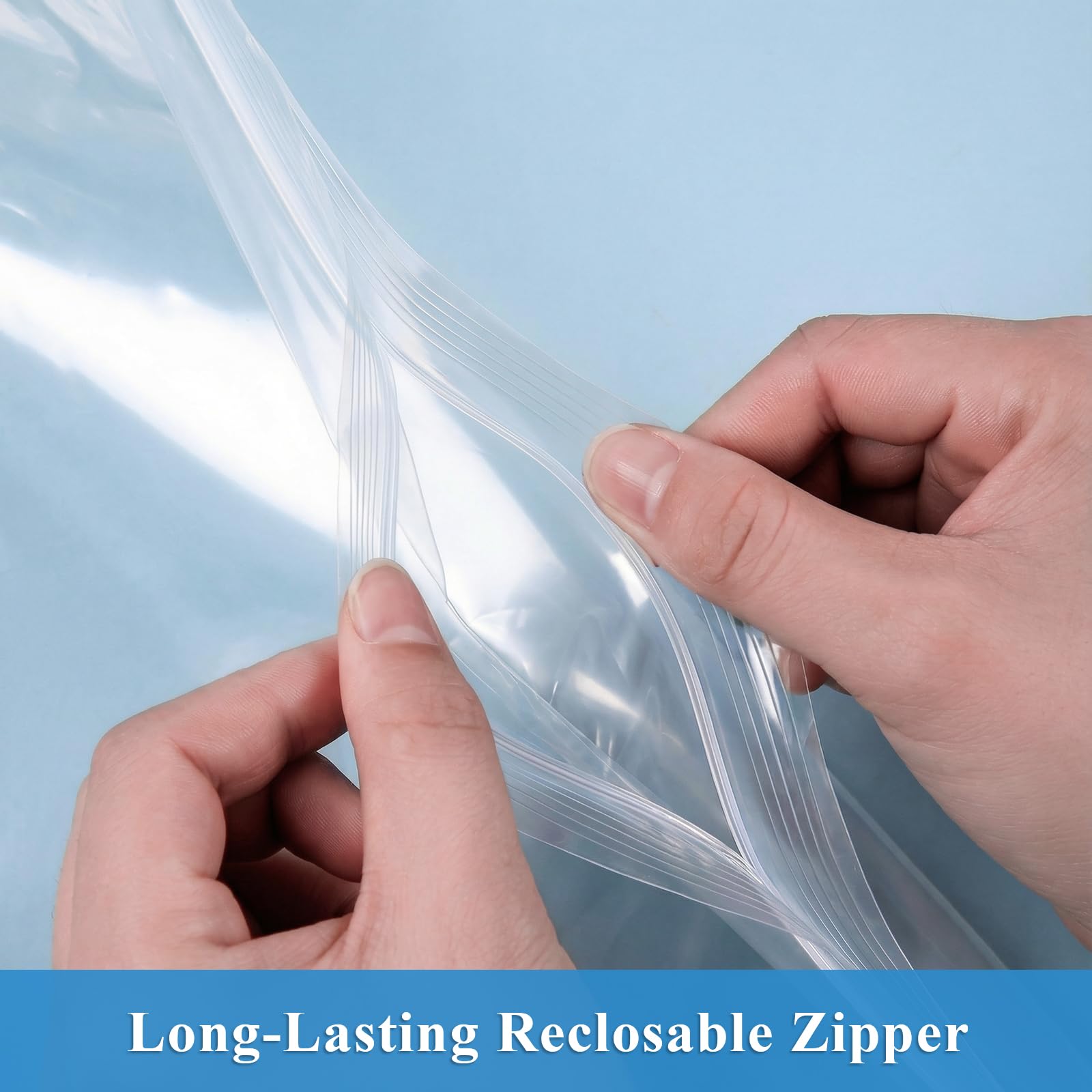 Elsjoy 50 Pack 18" x 24" Large Reclosable Storage Bags, 5 Gallon Resealable Zipper Plastic Bags for Clothes, Clear Reusable XL Zip Bags for Moving, Food, Clothing