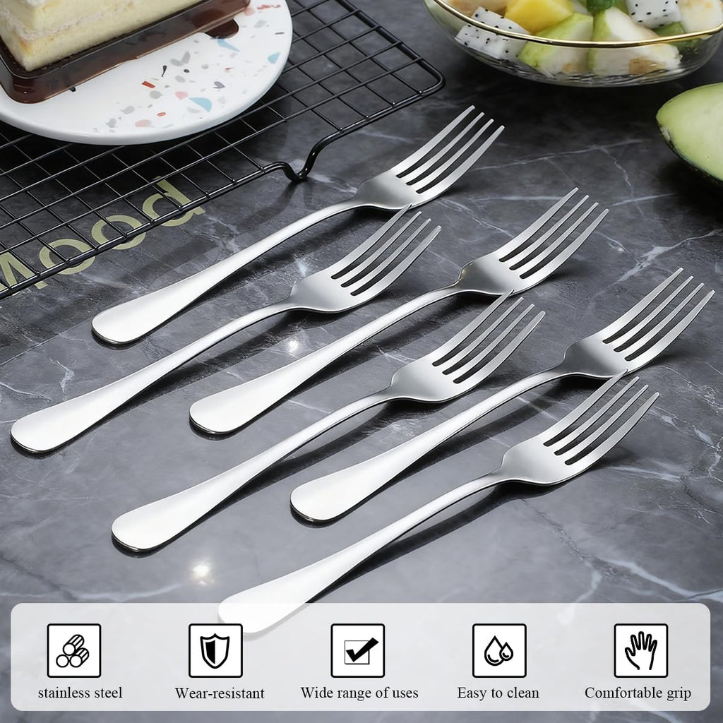 Berglander Dinner Forks Set of 24, Stainless Steel 18.5cm Table Forks for Home, Cafés, Hotel, Restaurant, Dishwasher Safe