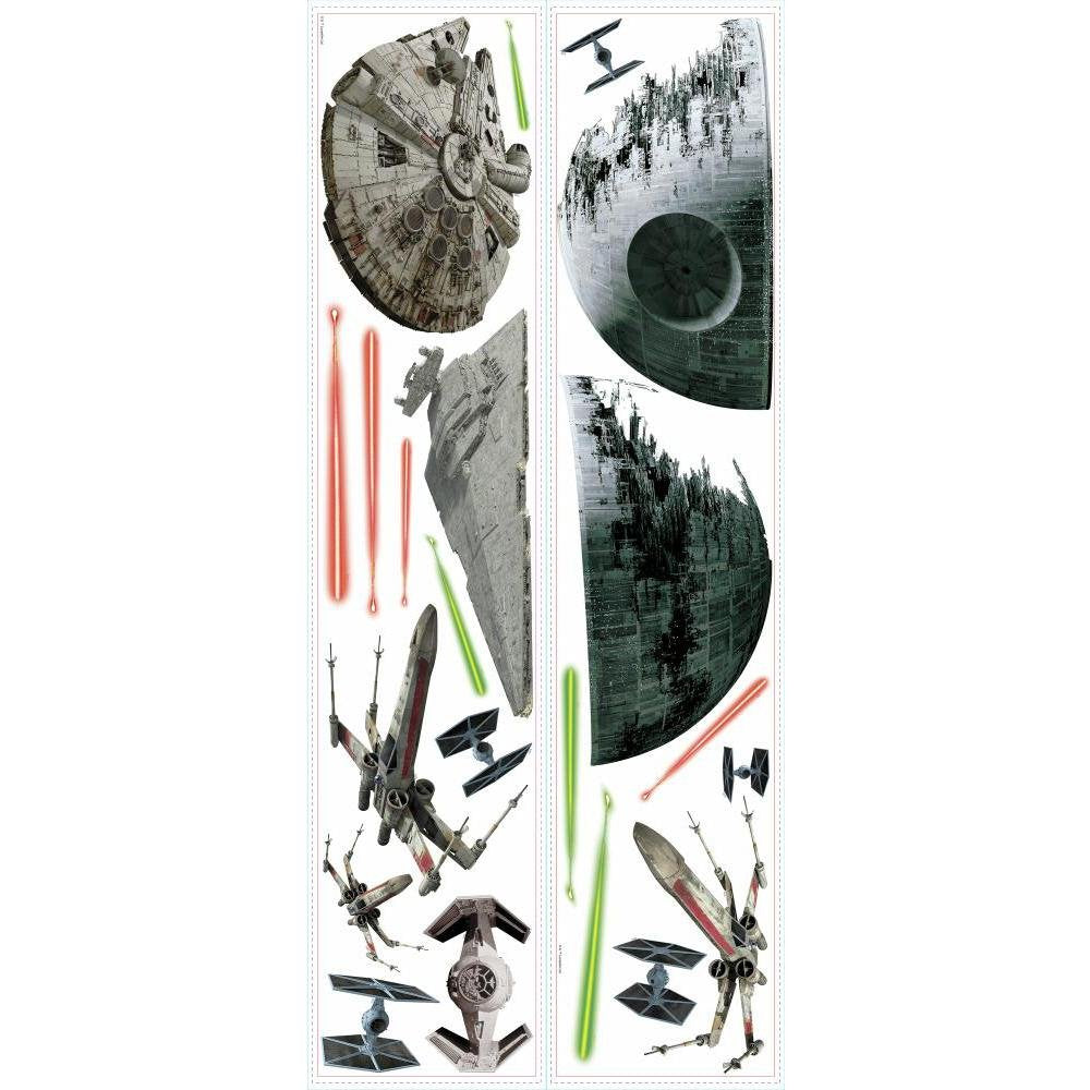 RoomMates RMK3012SCS Star Wars EP VII Spaceships P and S Wall Decals, 20 Count
