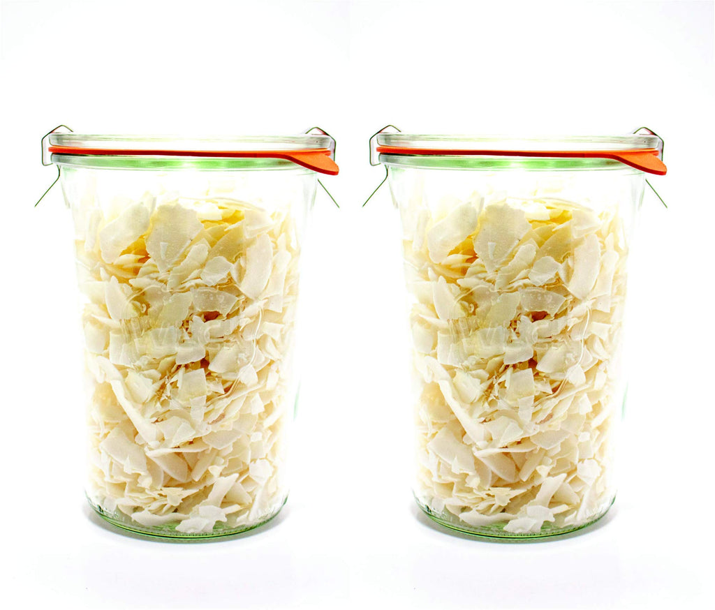Weck Canning Jars 743 - Transparent Glass Eco-Friendly Canning Jars - Airtight Seal - 3/4 Liter Tall Jars (2 Pack)