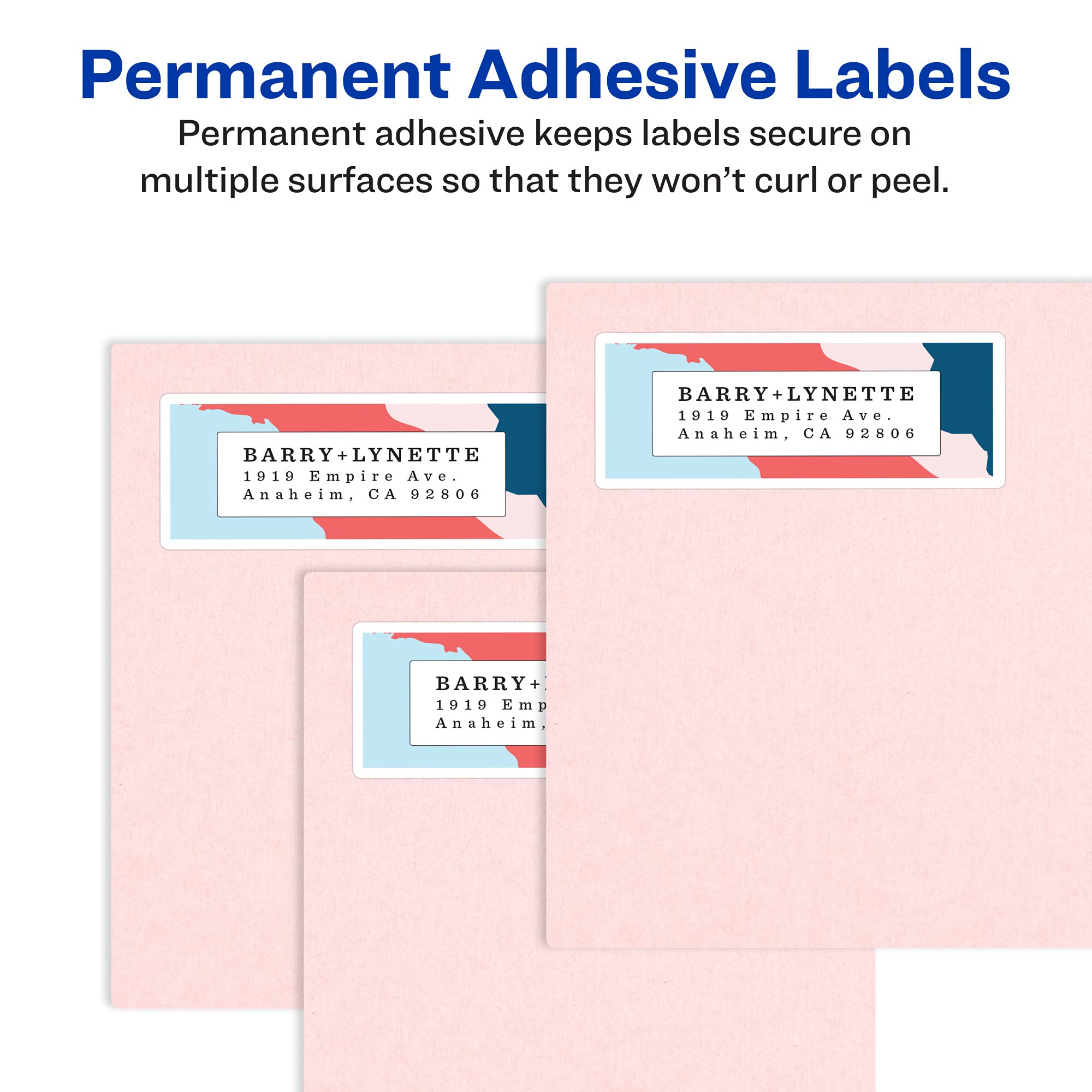 White Easy Peel Address Labels with Sure Feed, Laser,