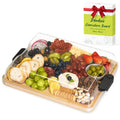 2-in-1 Charcuterie Board with Lid, Large Cutting Board for Kitchen, Travel Portable Bamboo Cheese Board, Covered Serving Tray, House Warming Birthday Gifts for Women Men Mom Dad