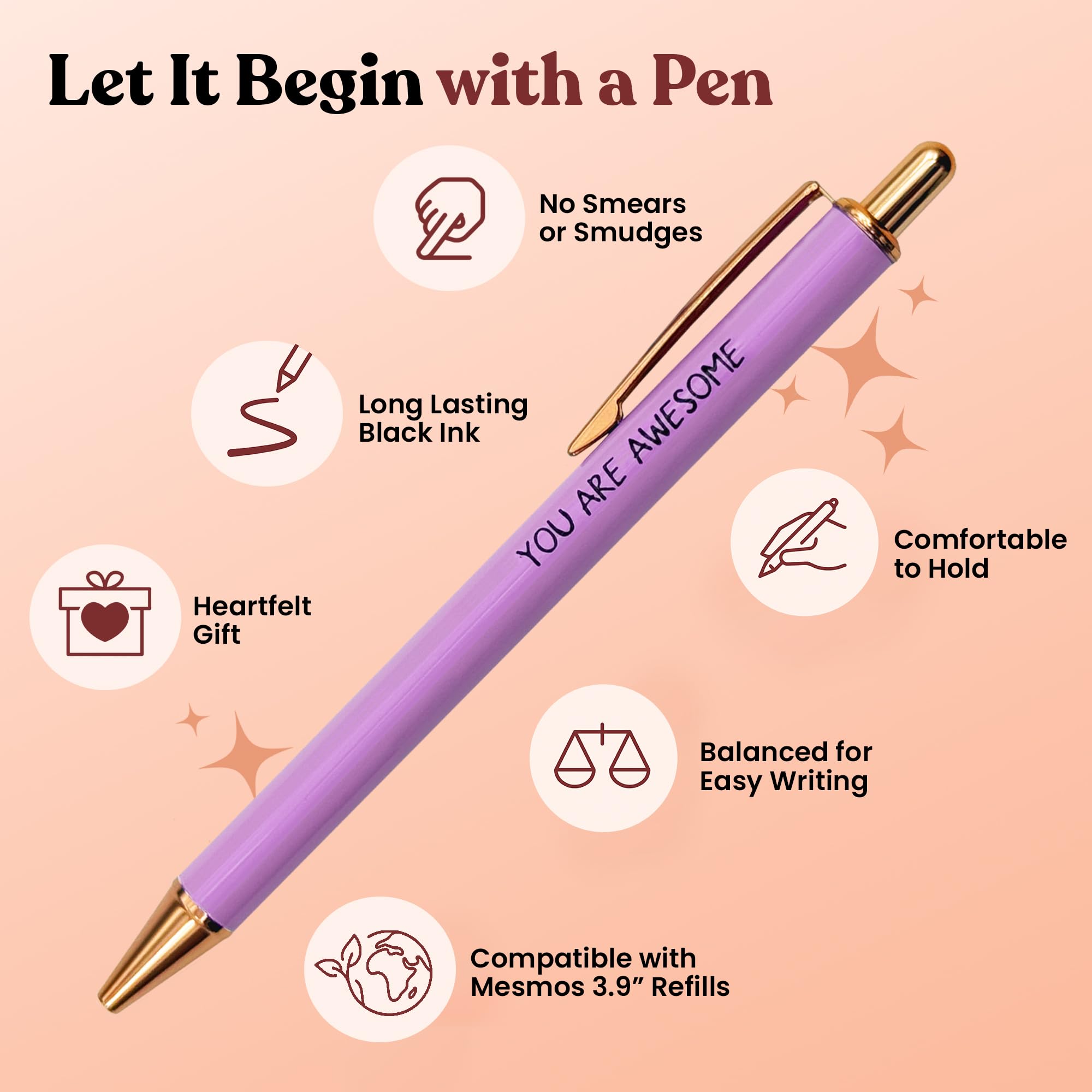 MESMOS Fancy Pens, Thank You Gifts for Women, Teacher Must Haves, Aesthetic Back to School Supplies for Teen Girls, School Stuff, Cute Pens, Coworker Employee Teacher Appreciation Gifts for Women