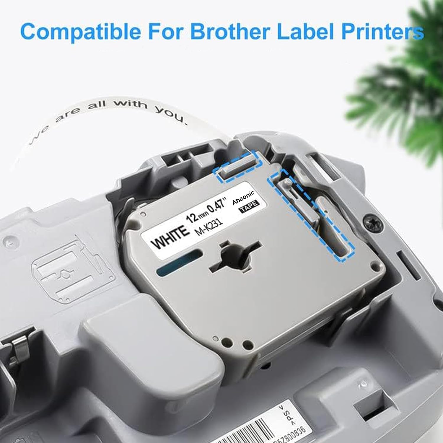 5-Pack Compatible for M-K231s Label Tape Replacement for Brother M Label Tape 12mm M-K231 MK231 M231 0.47 for Brother PT-M95 PT-65 PT-90 PT-70BM PT-70SR PT-85 Label Maker, Black on White, 26.2ft