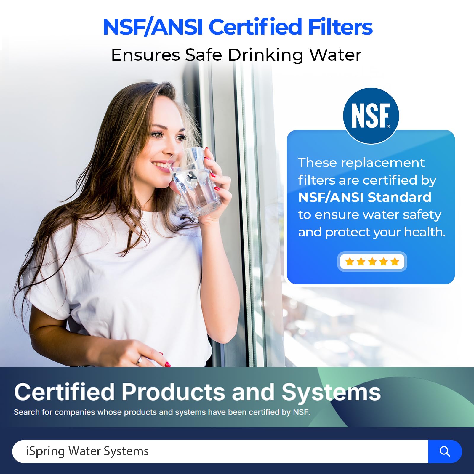 iSpring FA15 Alkaline Inline Water Filter Cartridge, 10” x 2” with 1/4” Quick Connect, NSF Certified, Add-on for RO Systems, Balances pH & Restores Minerals, 3-Layer Replacement Filter