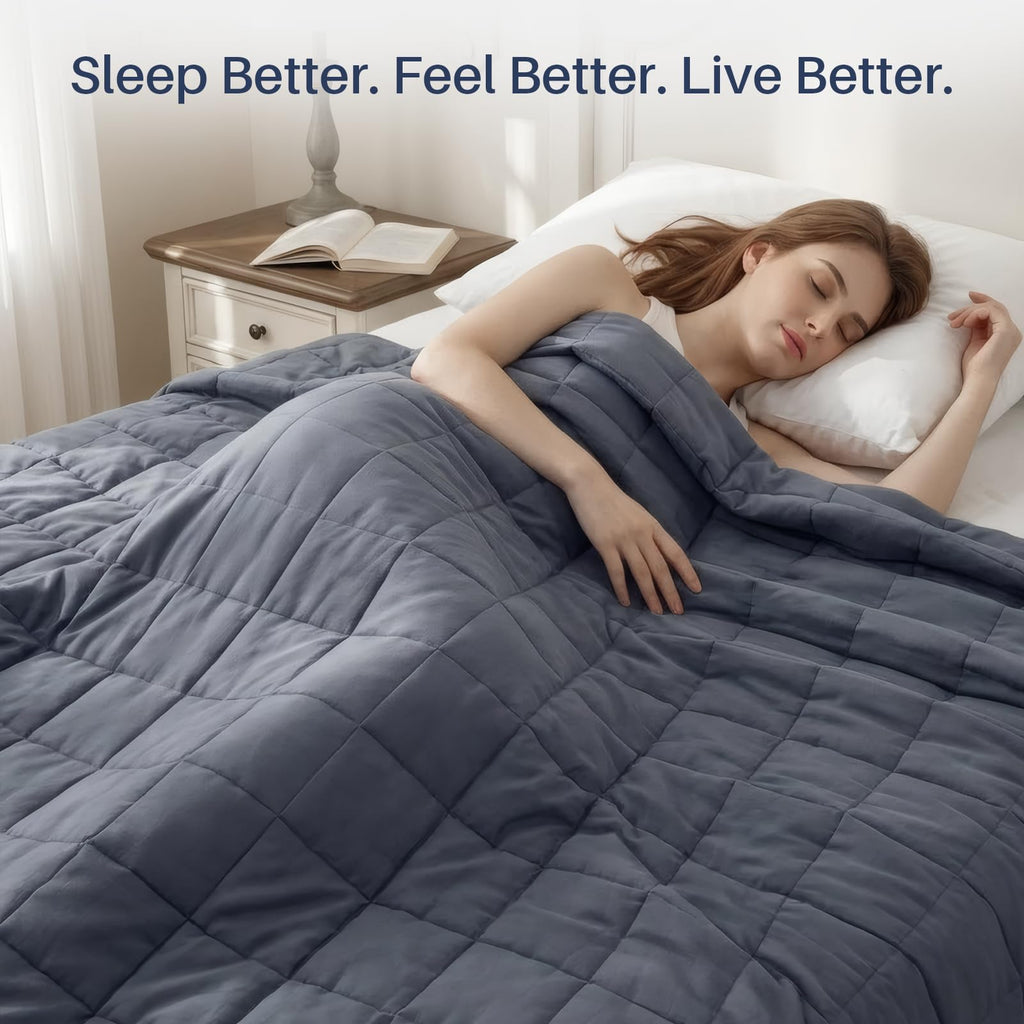 Weighted Idea Weighted Blanket for Adults (Dark Grey,60"x80",15lbs) Cooling Breathable Heavy Blanket with Premium Glass Beads All-Season Soft Thick Comfort