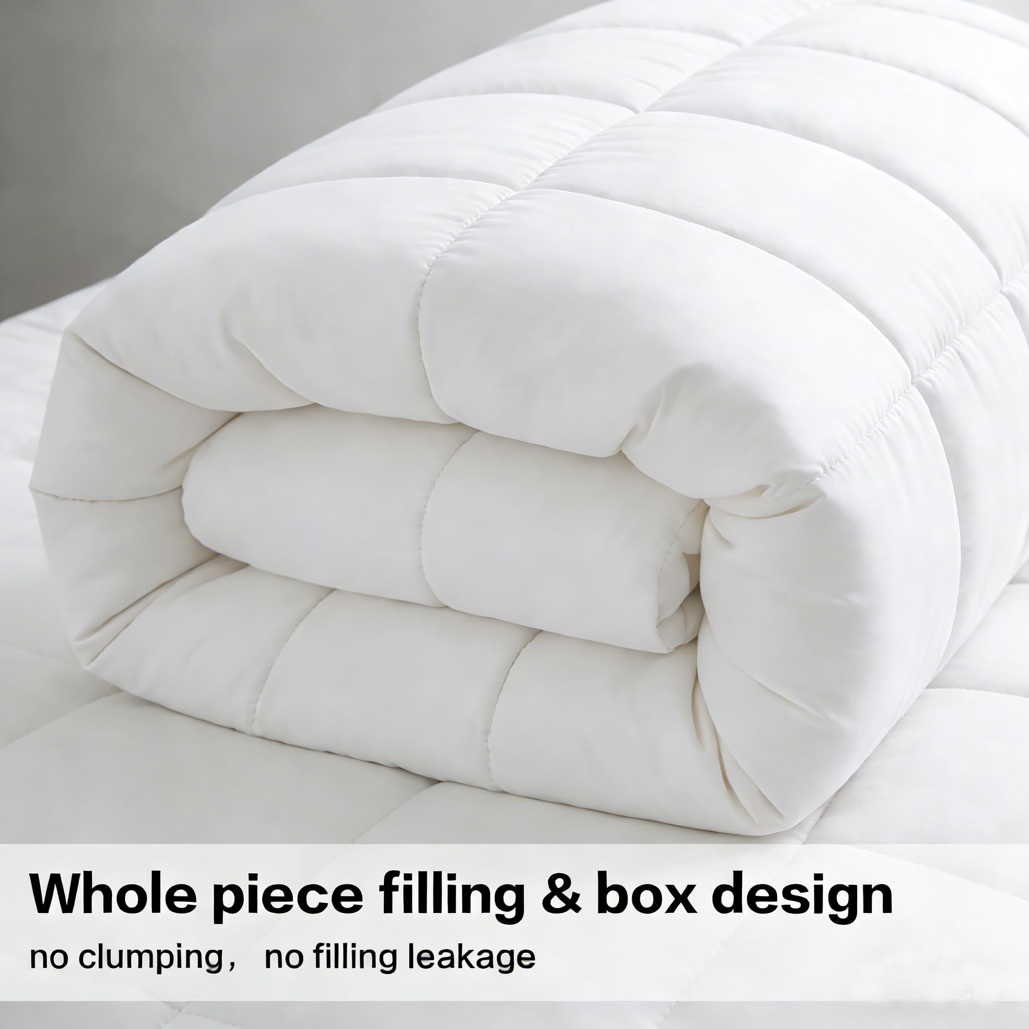 All Season Queen Size Comforter -Soft Quilted Down Alternative Breathable Duvet Insert with Corner Tabs - Luxury Hotel Collection-Reversible Fluffy Washable(88 by 88 inches,White)
