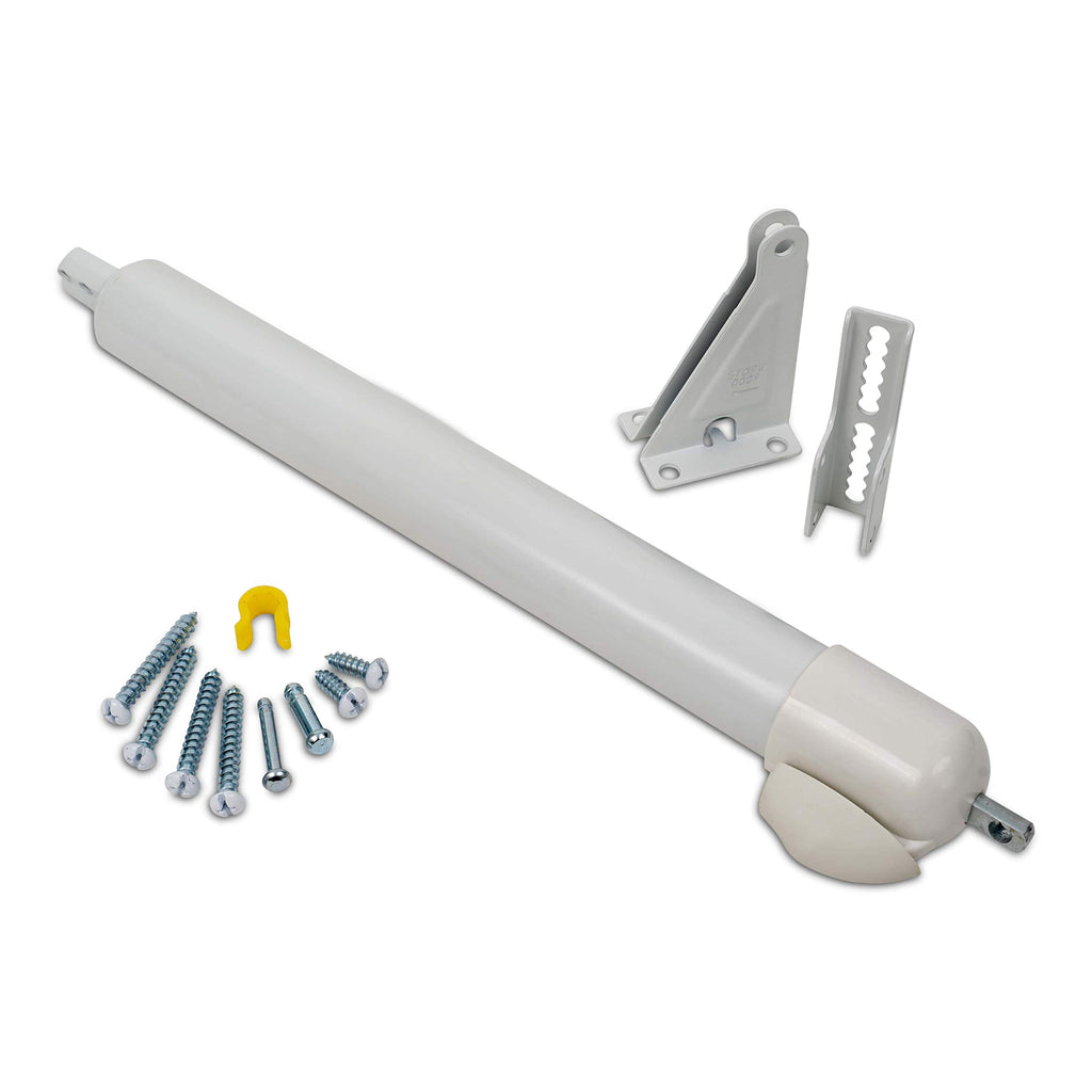 Ideal Security 9600 Standard Pneumatic Touch-N-Hold Storm and Screen Door Closer for Wood, Aluminum, and Vinyl Doors, Silent and Smooth Closing, 11.5", White