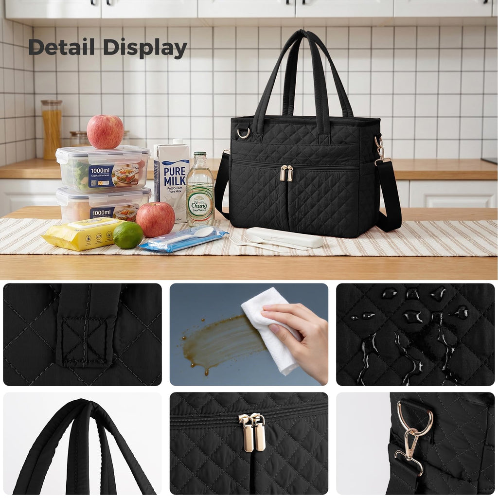 Extra-Large Lunch Bag, Lunch Box Insulated for Women Tote Bag, Soft Cooler Bag for Work Outdoor Picnic Trips