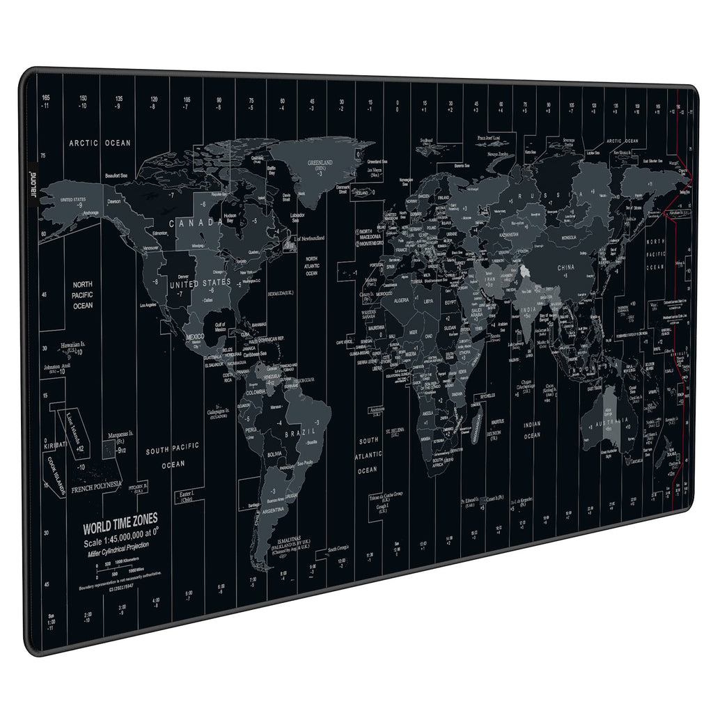 JIALONG World Map Extended Large Mouse Pad - 35.4 x 15.7 Inches Gaming Desk Mat with Anti-Slip Rubber Base | Superior Control Surface for Laptop, Computer and PC