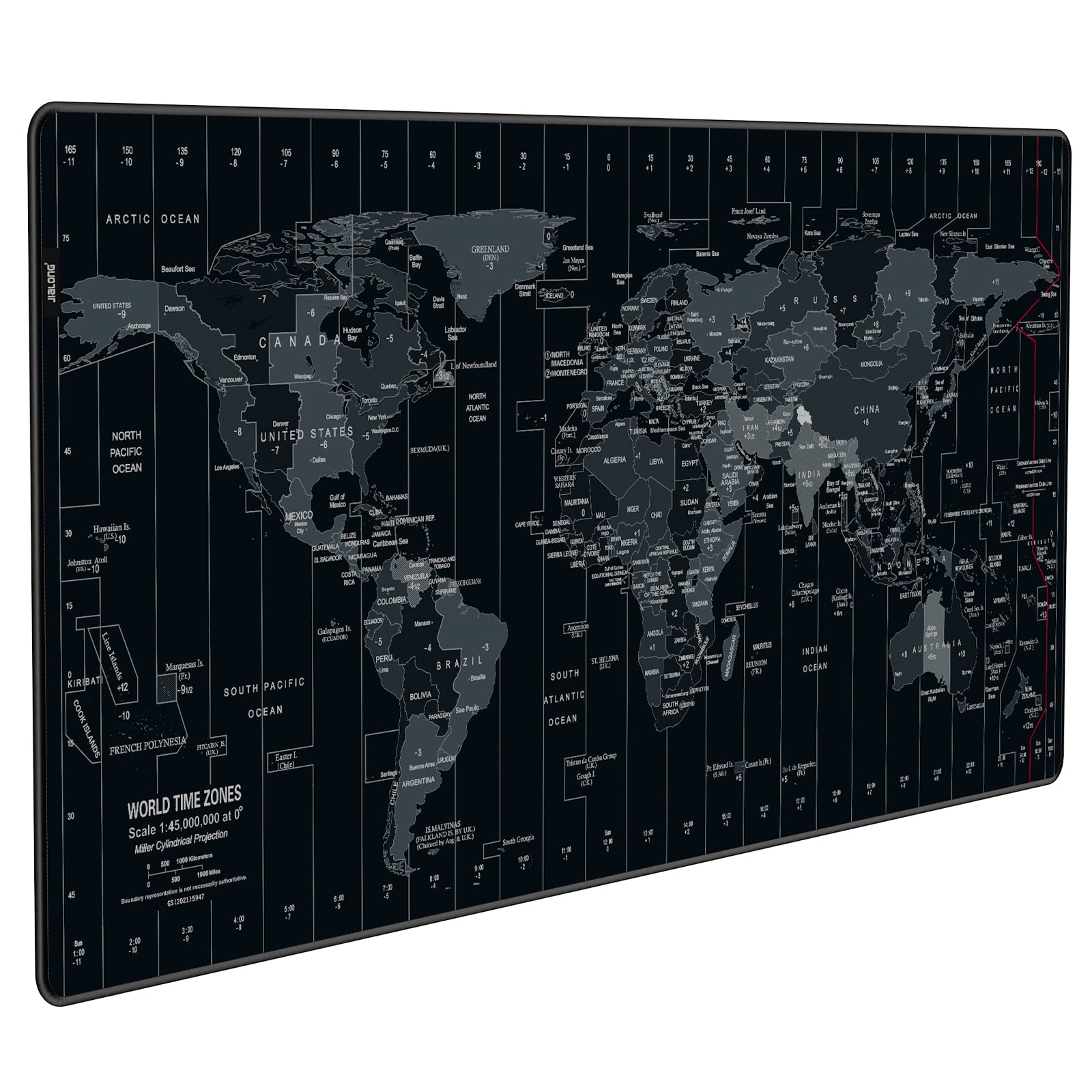 JIALONG World Map Extended Large Mouse Pad - 35.4 x 15.7 Inches Gaming Desk Mat with Anti-Slip Rubber Base | Superior Control Surface for Laptop, Computer and PC
