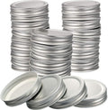 30 Packs Mason Jar Lids Regular Mouth Leak Proof Secure Mason Storage Solid Caps (Silver)