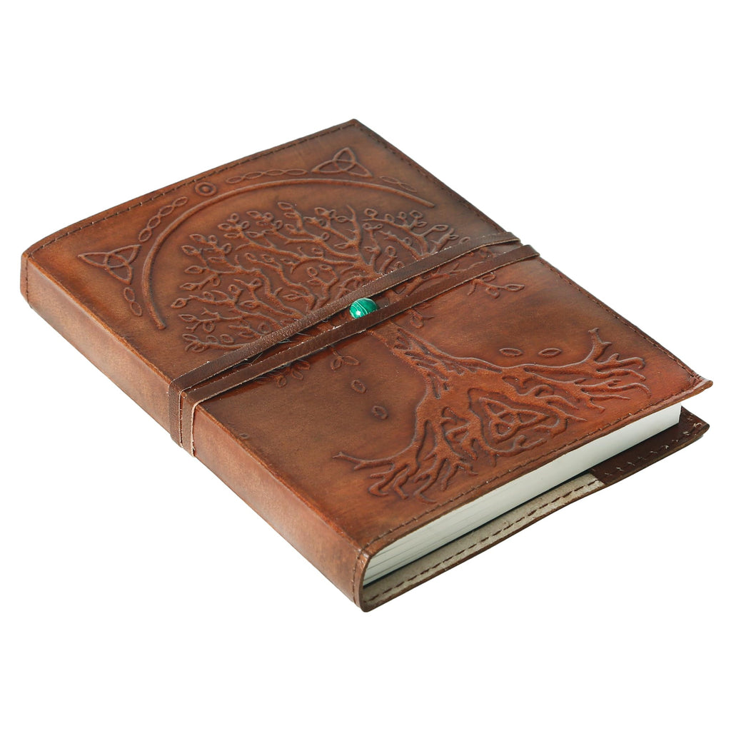 Leather Journal Refillable Lined Paper Tree of Life Handmade Leather Journal/Writing Notebook Diary/Bound Daily Notepad for Men & Women Medium, Writing pad for Artist, Sketch