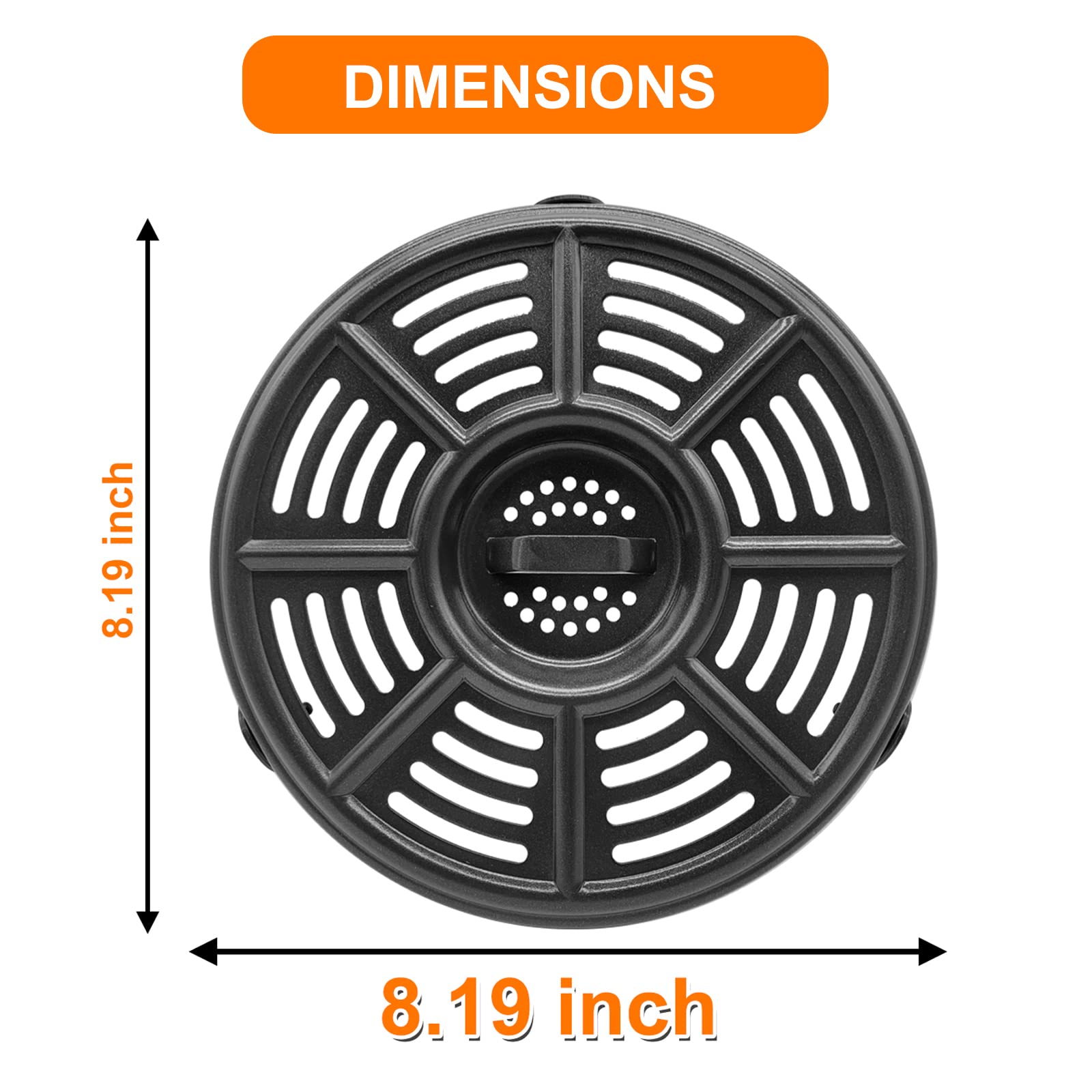 GCQ Air Fryer Replacement Tray for Ninja Air Fryer 4 QT AF101 Ninja Air Fryer XL 5.5 Qt AF150 Max XL 5.5 Quart AF161, 8.2'' Food Grade Air Fryer Grill Pan Crisper Plate Accessories Tray Rack Parts