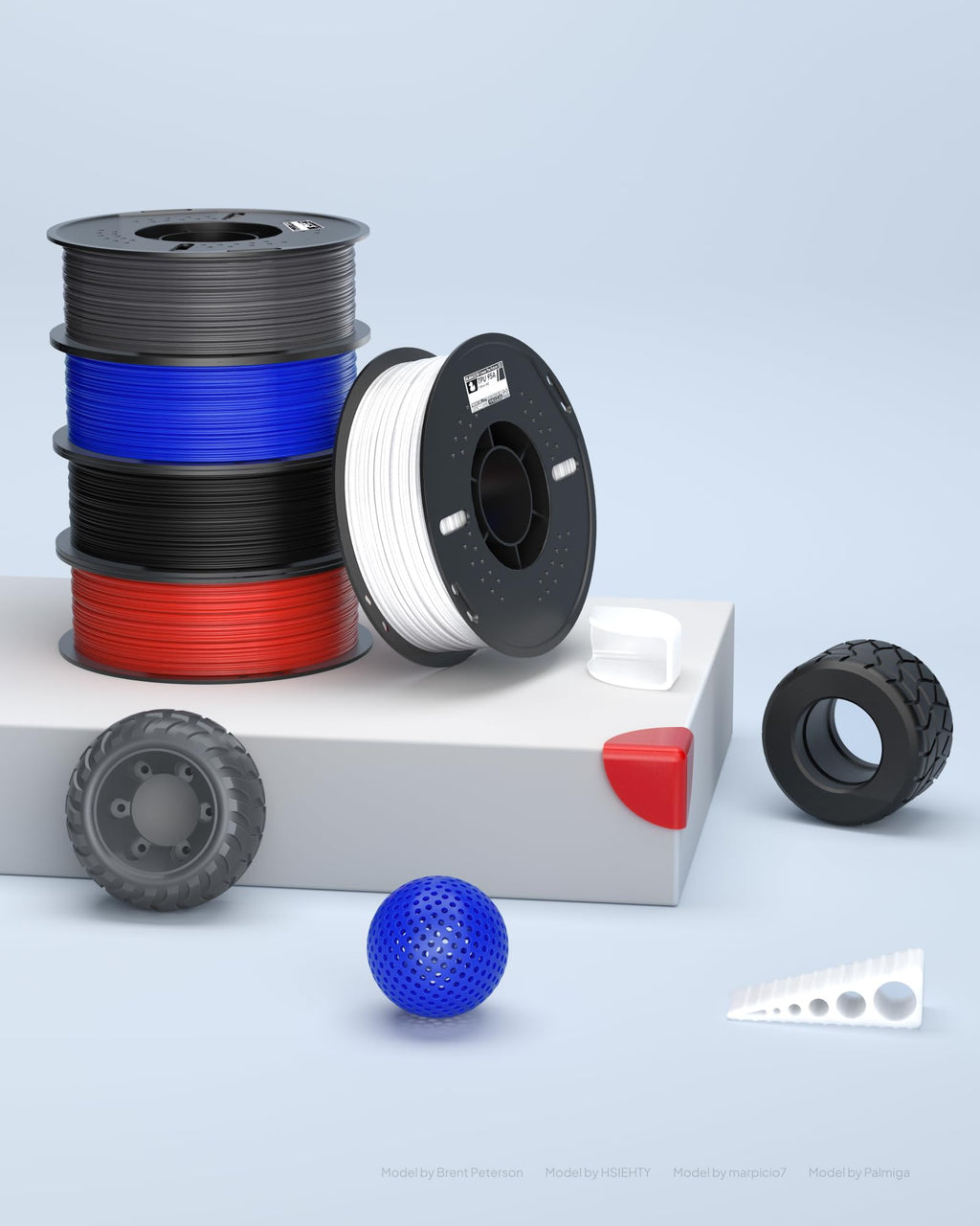 ELEGOO TPU Filament 1.75 mm Black 1KG, 95A Flexible Soft 3D Printing Filament Dimensional Accuracy, for Most FDM Printers
