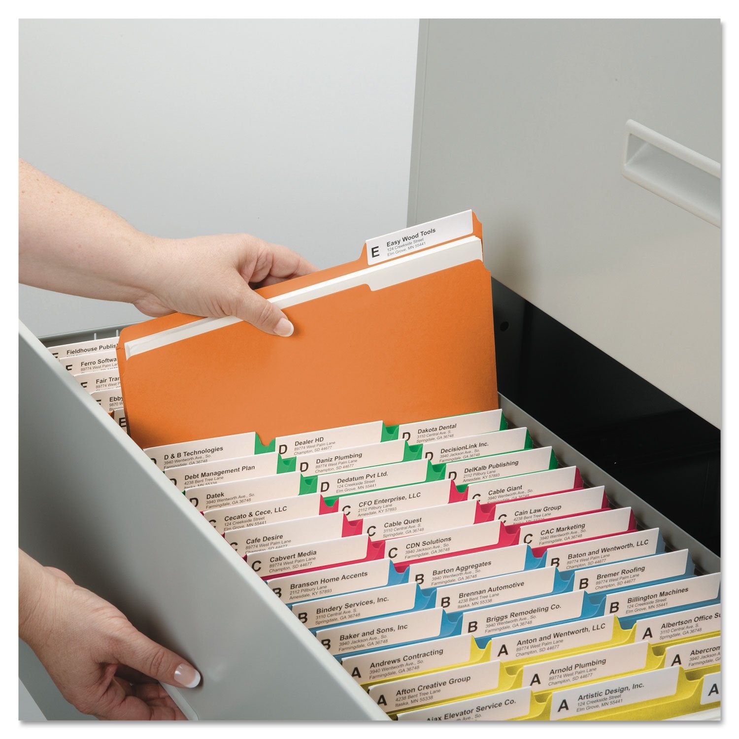 Smead File Folders, 100-Pack, Letter Size, 1/3-Cut Tab, Primary Assorted Colours, Blue Green Orange Red Yellow, Colour-Coded Filing for Home Office, School and Business Organization