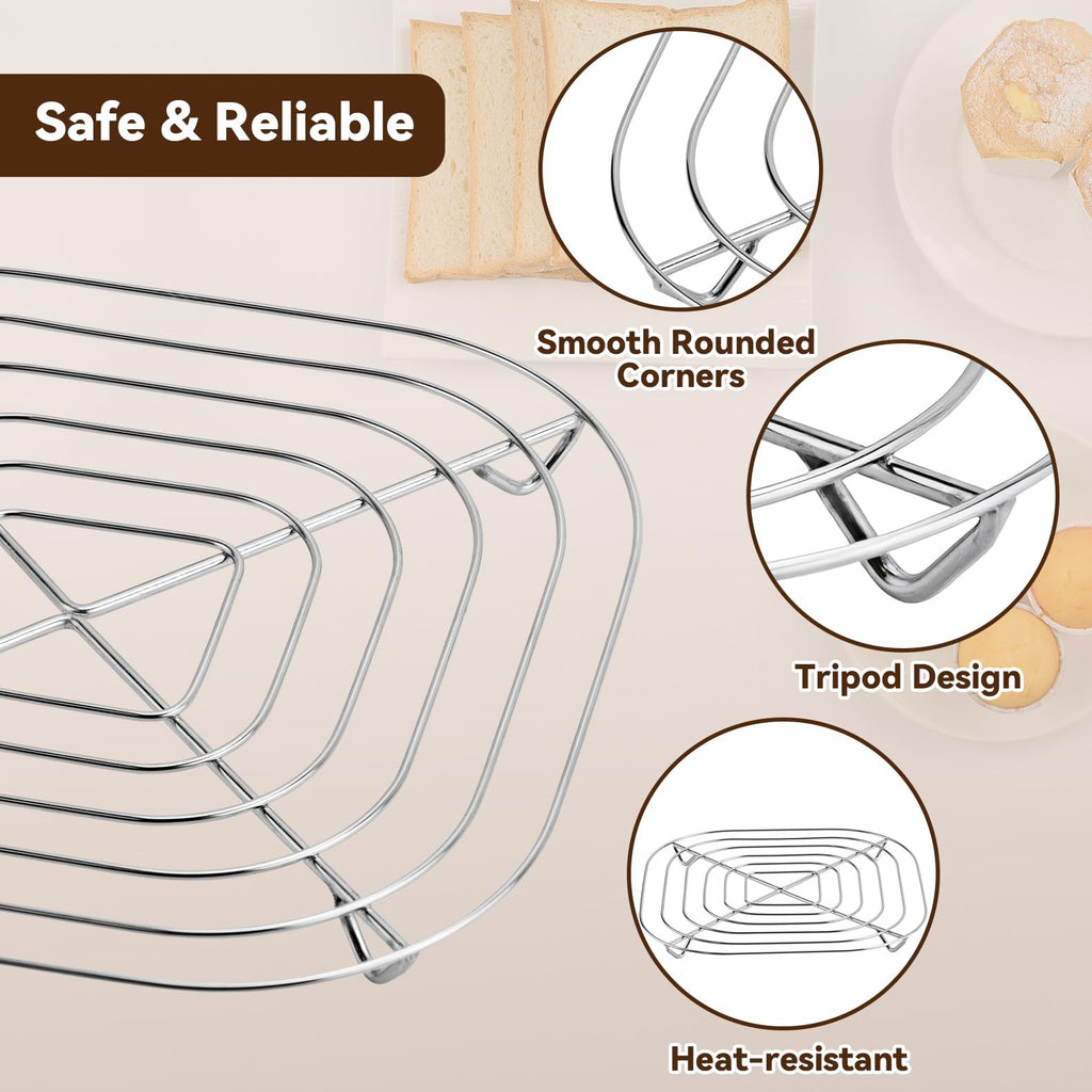 2PCS Crisper Stainless Steel Rack Compatible with Ninja Glass Air Fryer, Air Fryer Accessories for Ninja Crispi Air Fryer FN101 Ninja Crispi Pro Air Fryer AS101
