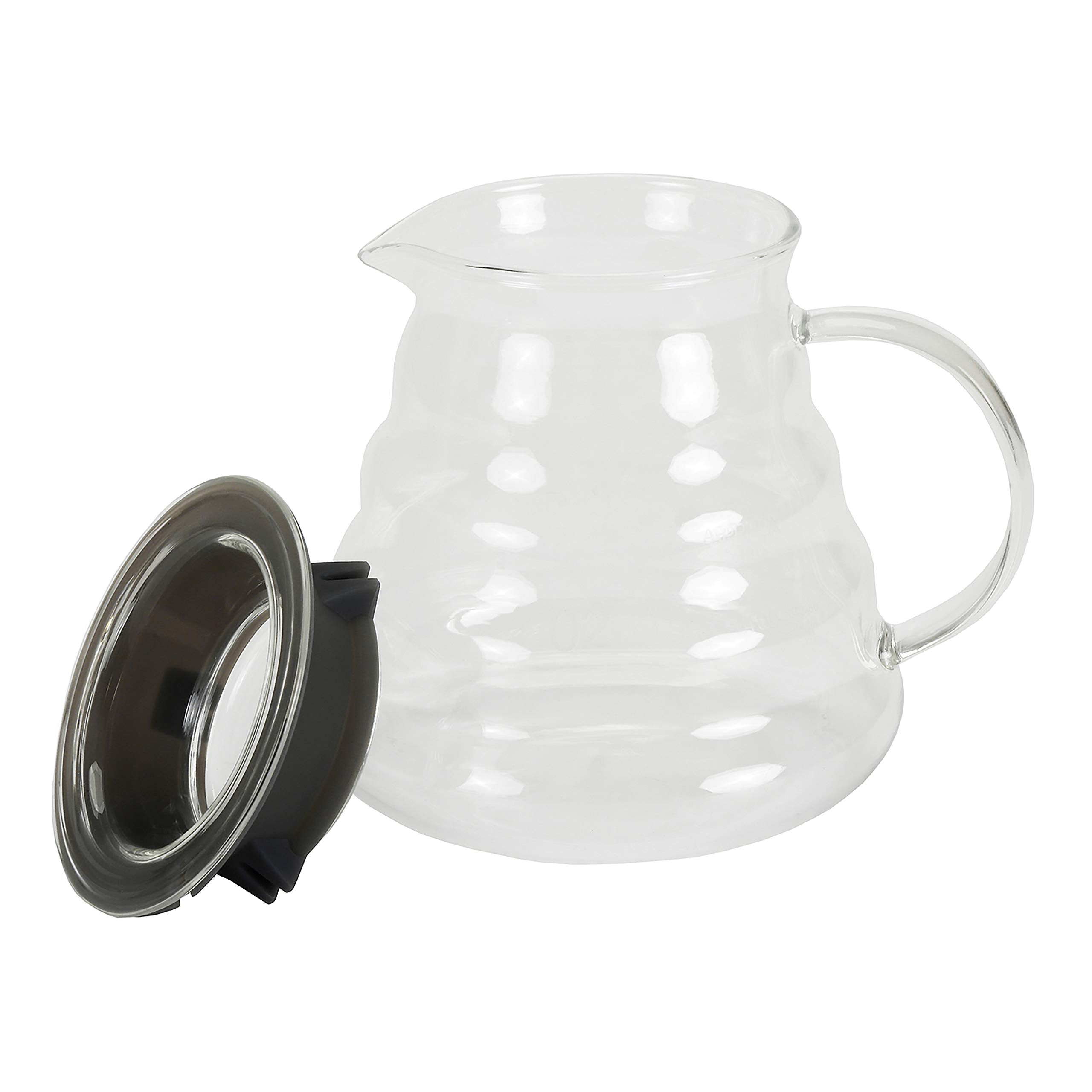 Cedilis Clear Glass Coffee Server, 20oz (600ml) Borosilicate Glass Range Coffee Carafe, Heat Resistant Coffee Pot for Brewing Coffee, Tea