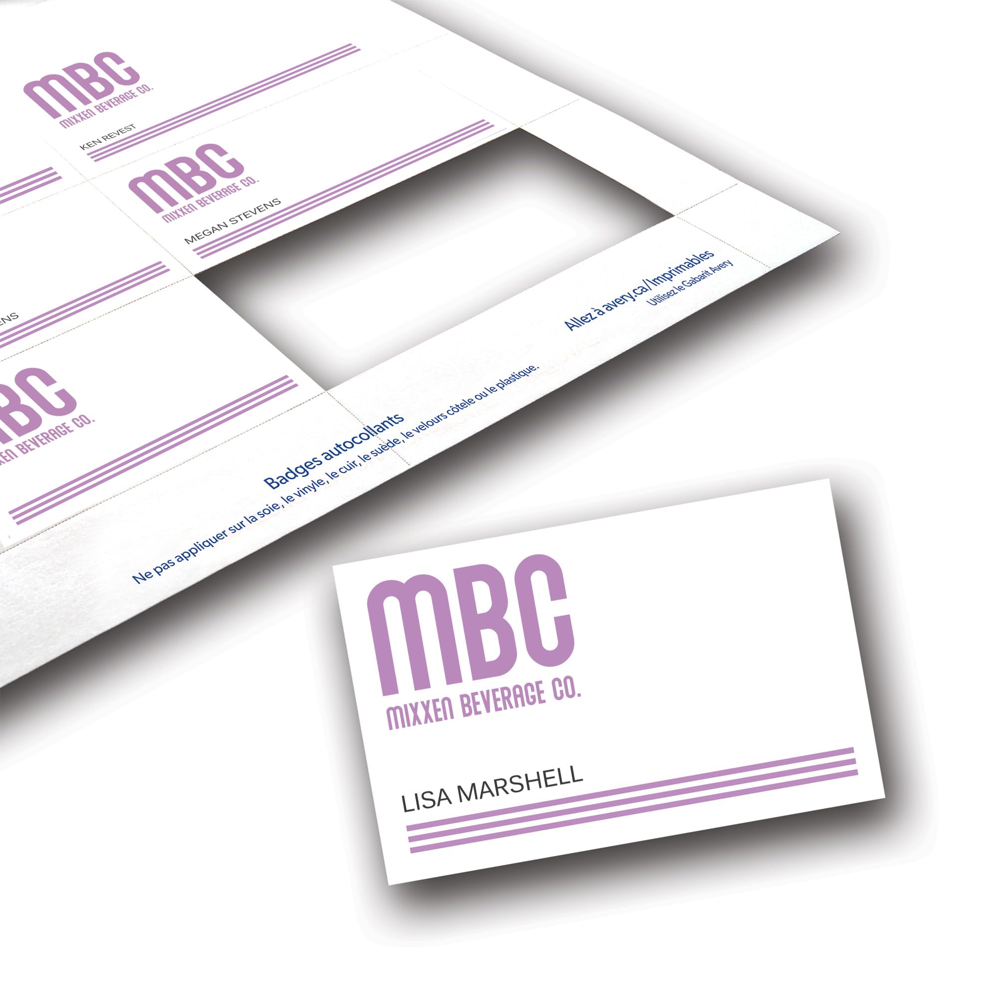 Name Badge Insert Refills, Cardstock, 3" x 4", White