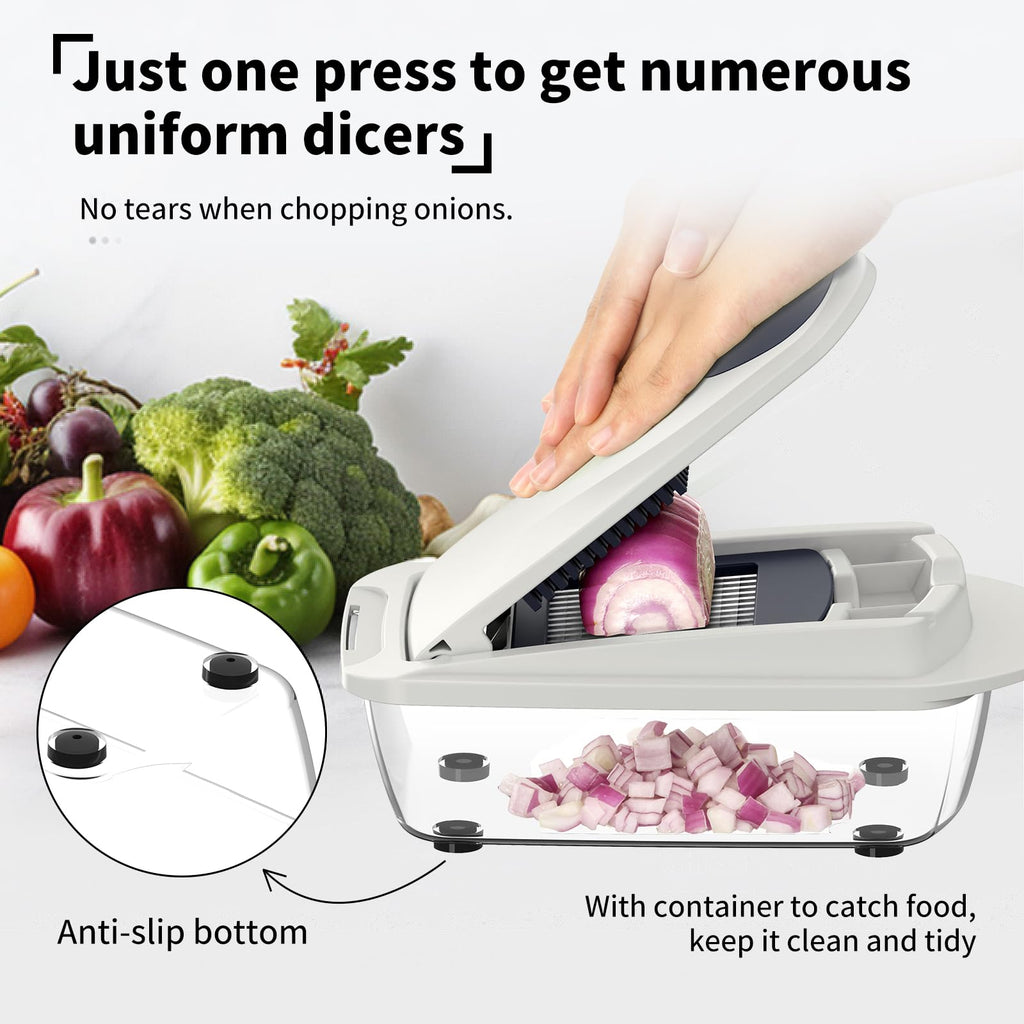 NARINK Multifunctional 12-in-1 Vegetable Chopper Veggie Cutter Mandoline Slicer-Food Chopper-Mandoline Efficient Kitchen Gadget with Juicer-Egg Slicer-Yolk Splitter and Storage Lid for Easy Meal Prep