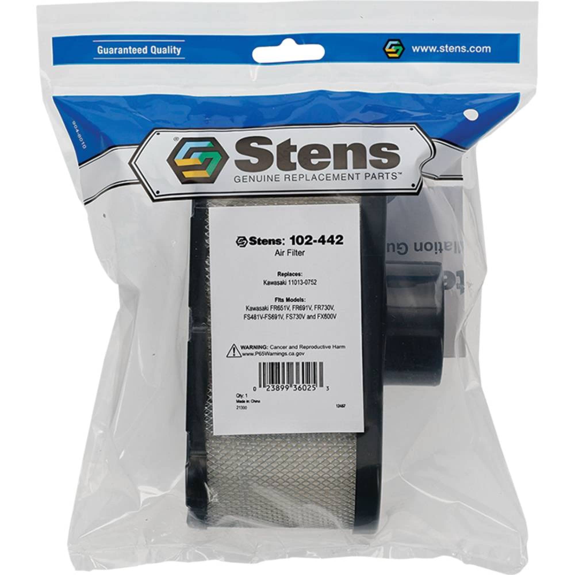 Stens Air Filter 102-442 Compatible with Kawasaki FR651V, FR691V, FR730V, FS481V-FS691V, FS730V and FX600V 11013-0726, 11013-0752, 11013-7047, 11013-7049, 11029-0031, 99999-0384, 21548000