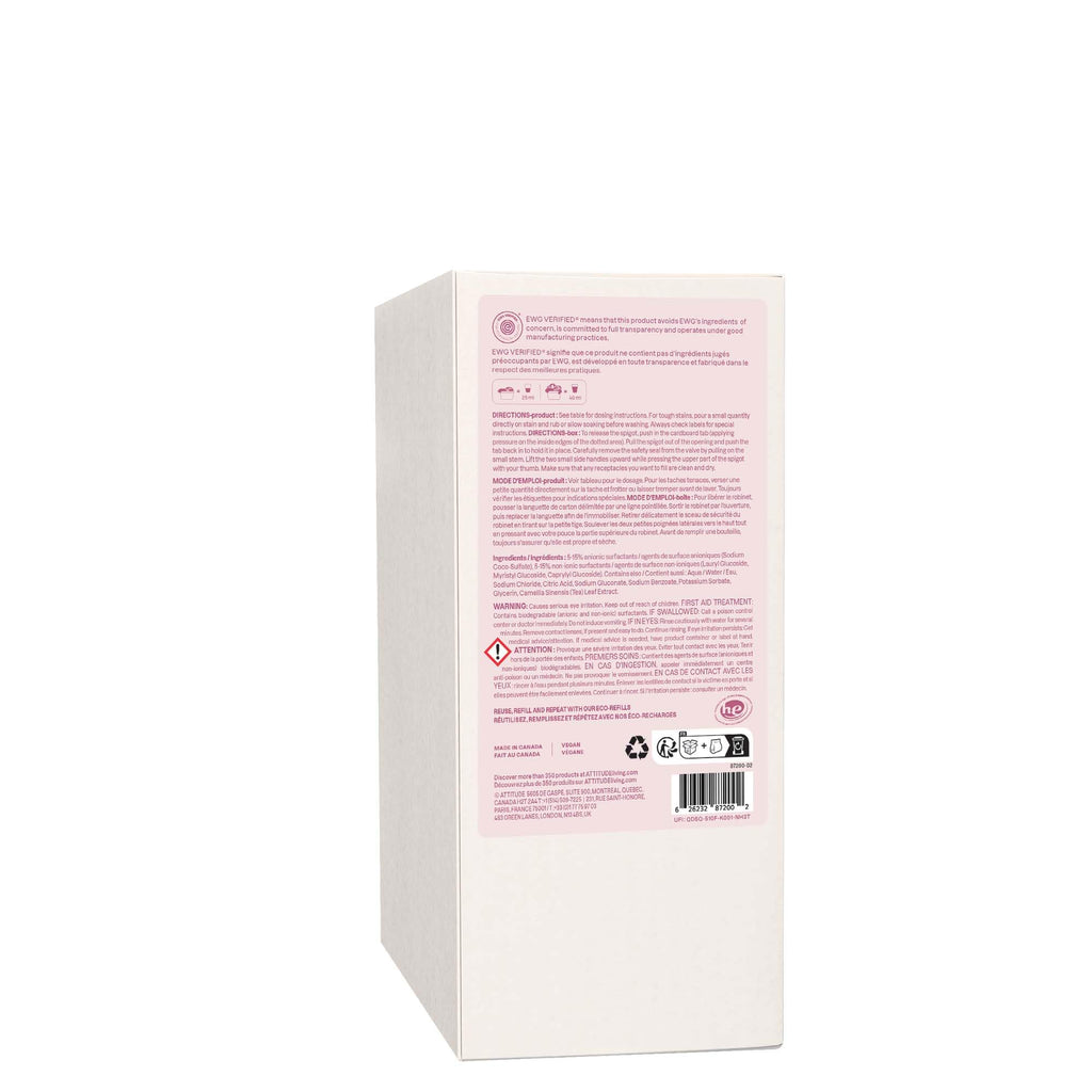 ATTITUDE Baby Laundry Detergent, Made in Canada, EWG Verified, Plant and Mineral-Based Ingredients, HE, Vegan Laundry Products, Bulk Refill, 80 Loads, Unscented, 2 L