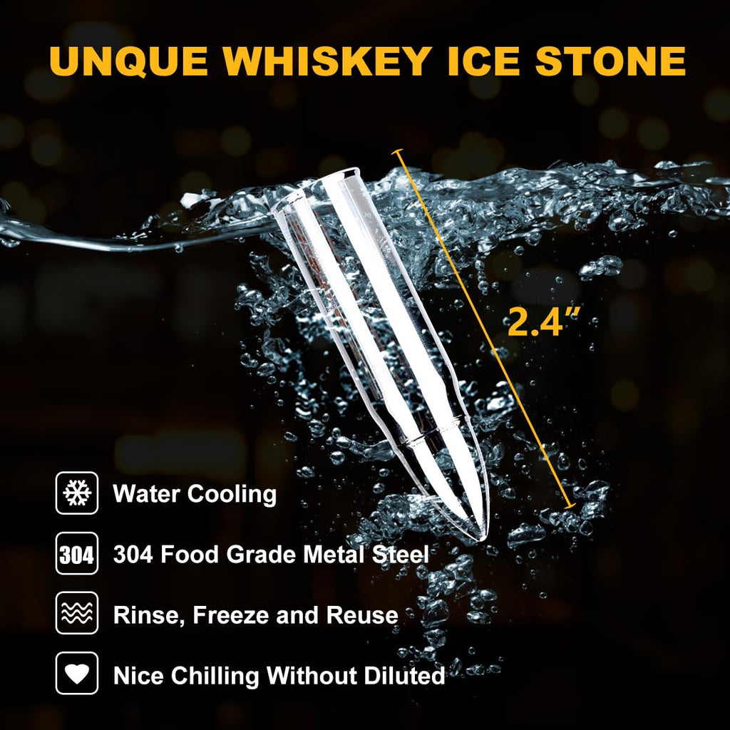 Gifts for Men, Valentine's Day Father's Day Anniversary Birthday Gifts Ideas for Dad Him Husband Boyfriend, Stainless Steel Whiskey Stones and Whiskey Glasses Set, Cool Whiskey Bourbon Gifts for Men